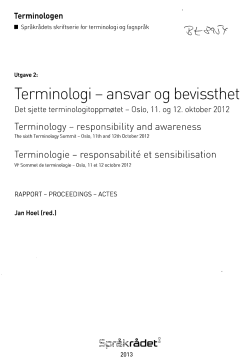 Terminologi - ansvar og bevissthet