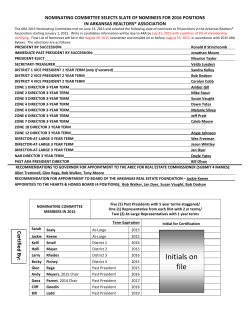 Initials on file - Arkansas REALTORS&reg; Association