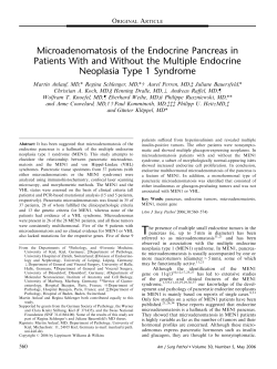 Microadenomatosis of the Endocrine Pancreas in Patients With and