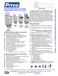 SOLOFILTER Solstice Gas (SFSG) Series SFSG14, 14R, 14T, 18