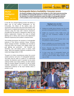 Market Intelligence Note Rechargeable Battery