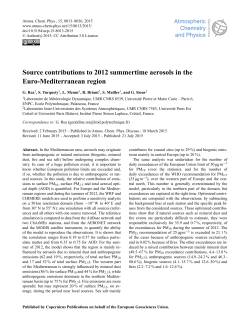 Source contributions to 2012 summertime aerosols in the Euro