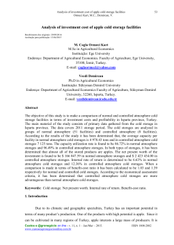 Analysis of investment cost of apple cold storage facilities