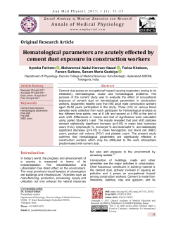 Hematological parameters are acutely effected by cement dust