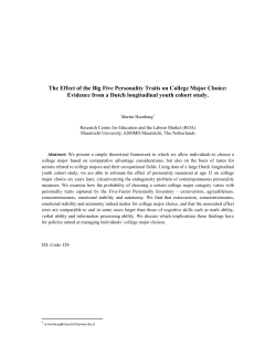 The Effect of Personality Traits on College Major Choice