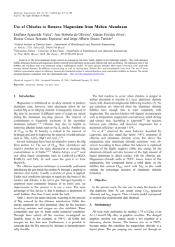 Use of Chlorine to Remove Magnesium from Molten Aluminum