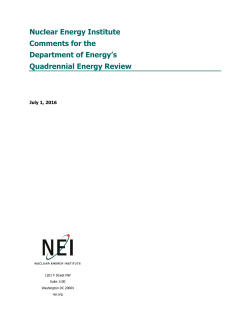 Nuclear Energy Institute Comments for the Department of Energy`s