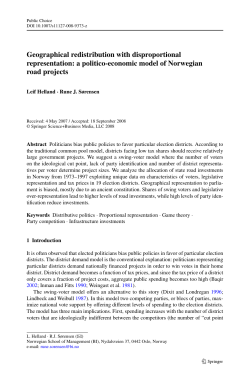 Geographical redistribution with disproportional representation: a