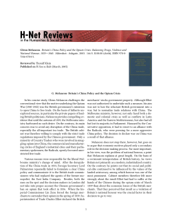 G. Melancon: Britain`s China Policy and the Opium Crisis - H-Net