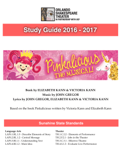 Study Guide - Orlando Shakespeare Theater
