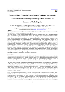Causes of Mass Failure in Senior School Certificate Mathematics