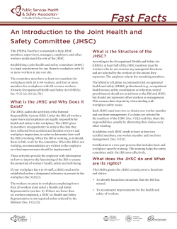 An Introduction to the Joint Health and Safety Committee (JHSC)
