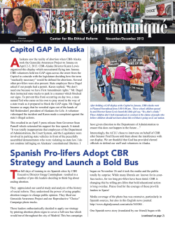 Spanish Pro-lifers Adopt CBR Strategy and Launch a