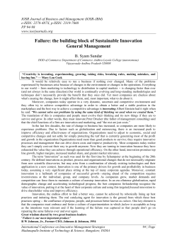 Failure: the building block of Sustainable Innovation General