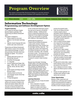 Program Overview - Central Ohio Technical College