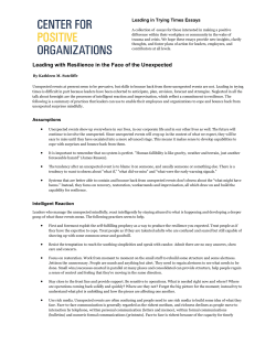 Leading with Resilience in the Face of the Unexpected