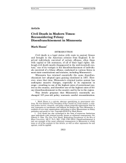 Civil Death in Modern Times - League of Women Voters Minnesota