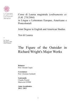 The Figure of the Outsider in Richard Wright`s Major