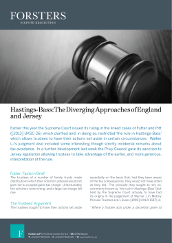 Hastings-Bass:The Diverging Approaches of England