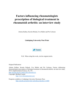 Factors influencing rheumatologists prescription of biological