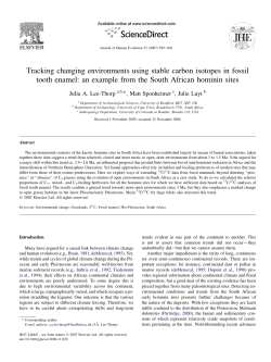 Tracking changing environments using stable carbon isotopes in