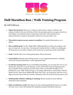 Half-Marathon Run / Walk Training Program