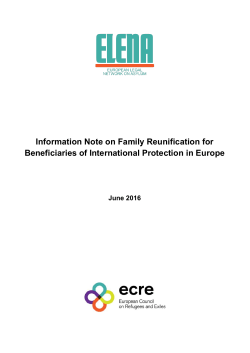 Information Note on Family Reunification for Beneficiaries of