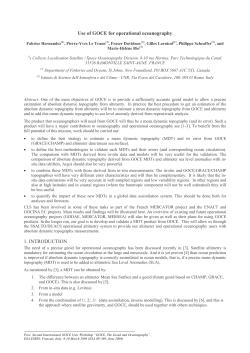 Use of GOCE for Operational Oceanography