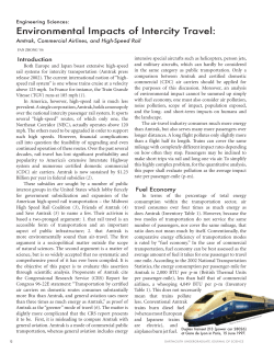 Environmental Impacts of Intercity Travel: