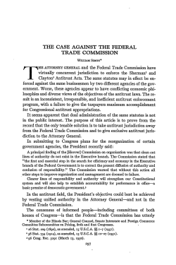 The Case against the Federal Trade Commission