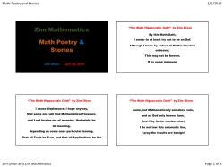 Math Poetry and Stories in PDF