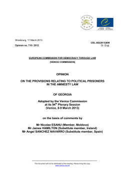 Opinion on the provisions relating to political prisoners in the