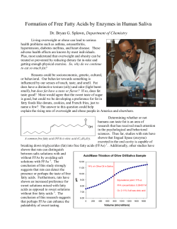 Formation of Free Fatty Acids by Enzymes in Human Saliva