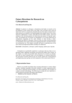 CyberPatternsBook-Conclusion Chapter -final