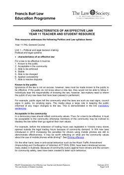 Characteristics of an Effective Law