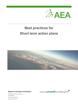 Best practices for Short term action plans