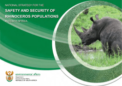 National Strategy for the Safety and Security of Rhinoceros