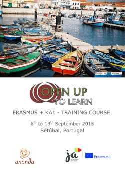 Set&uacute;bal, Portugal ERASMUS + KA1 - TRAINING COURSE
