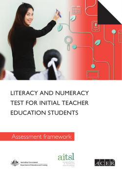 Assessment framework - Literacy and Numeracy Test