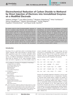 Electrochemical Reduction of Carbon Dioxide to Methanol by Direct