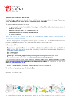 BA (Hons) Social Work interview requirement brief