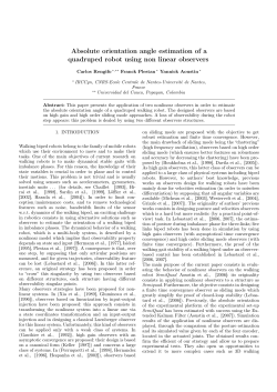 Absolute orientation angle estimation of a quadruped