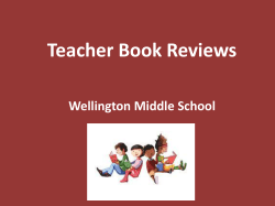 Teacher Book Reviews - Wellington Middle School
