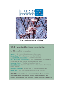 "The darling buds of May" Welcome to the May