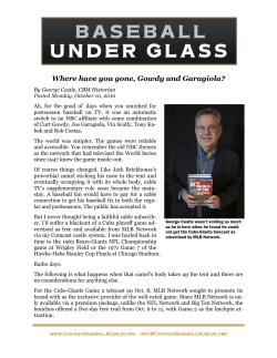 Baseball Under Glass - Where have you gone, Gowdy and Garagiola?