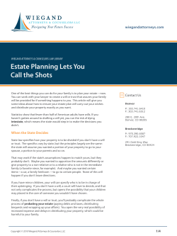 Estate Planning Lets You Call the Shots