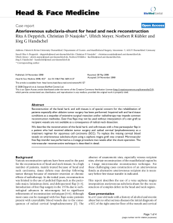 Ateriovenous subclavia-shunt for head and neck reconstruction