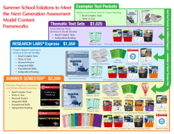 Summer School Solutions to Meet the Next Generation Assessment
