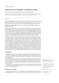 Pastoral care in hospitals
