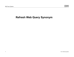 Refresh Web Query Synonym
